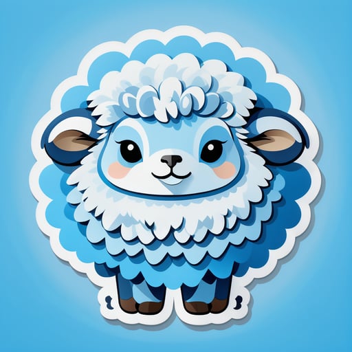 Fluffy Azure Sheep sticker