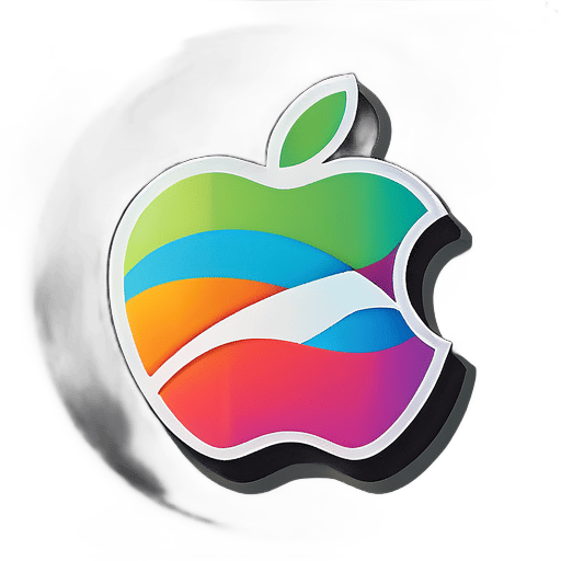logotipo de la empresa Apple con colores llamativos sticker