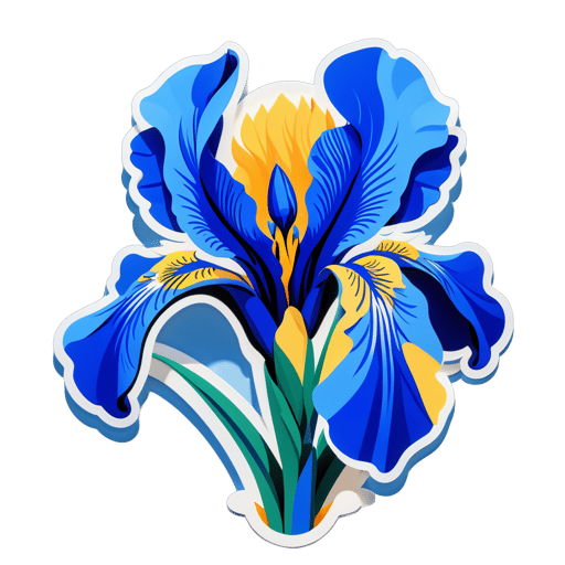 Blue Iris Unfolding in the Sun sticker