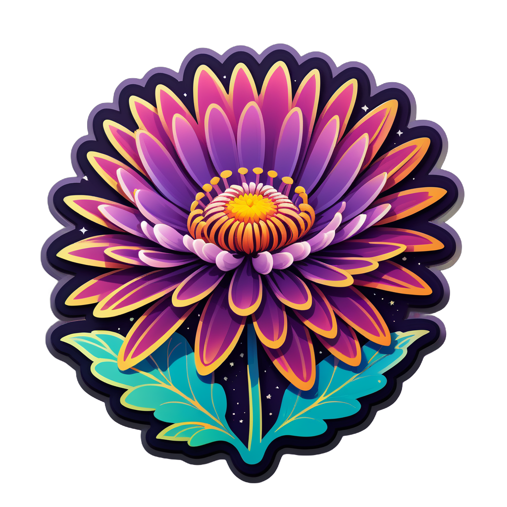 Cosmic Chrysanthemum Cosmos sticker