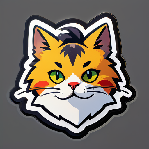 Sticker mit einer Katze, die einen Moskito jagt oder Komaru sticker