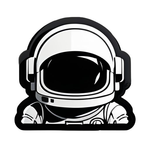 casque d'astronaute de style Nintendo en couleur noire uniquement sticker