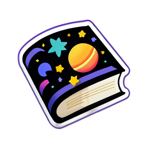 book and space sticker