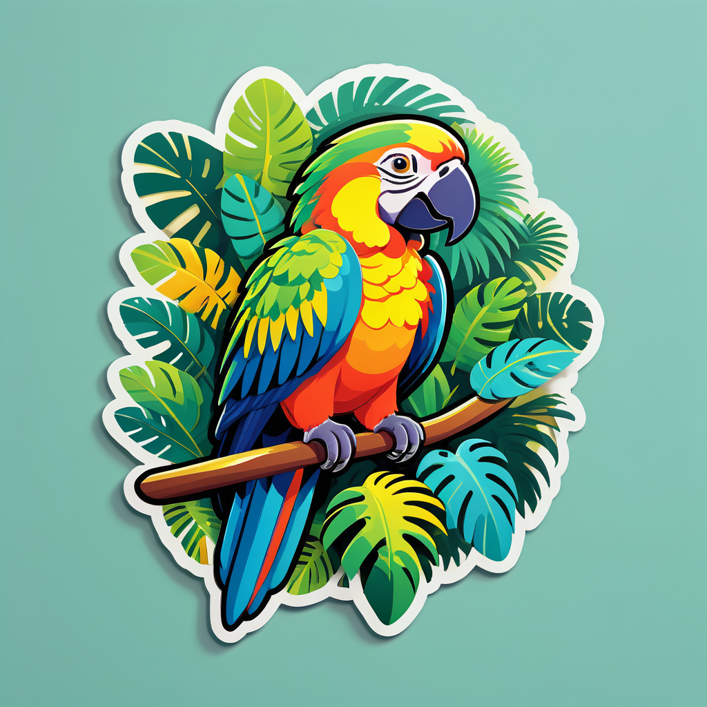 Exotic Parrot in Jungle sticker