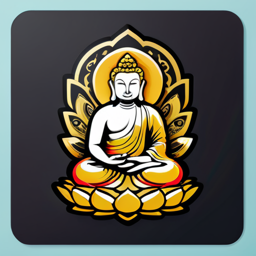 Design eines Kartenspiels mit buddhistischen Figuren sticker