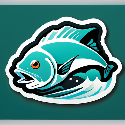 red de arrastre de peces sticker