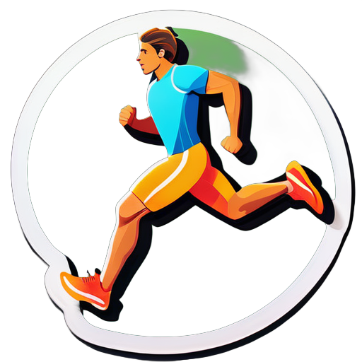 Un atleta corriendo  sticker