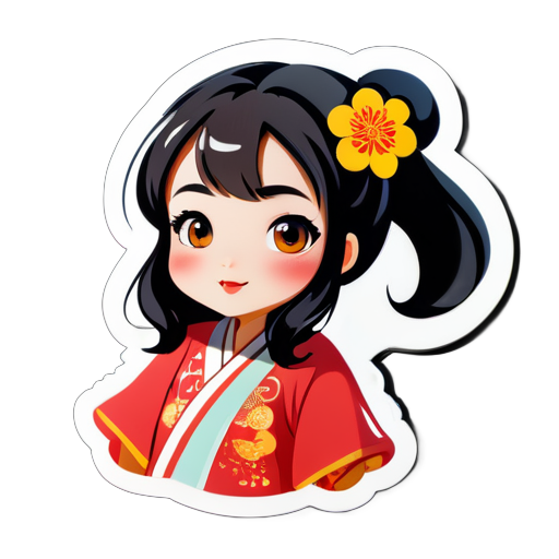 a pretty chinese girl sticker