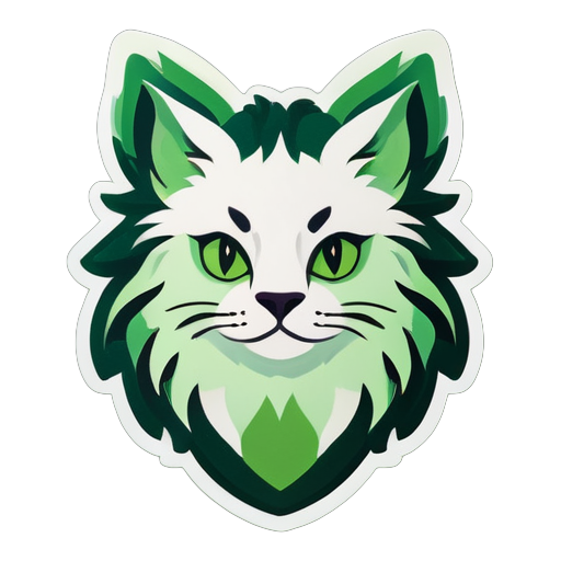 cat-Taurus é representado em tons de verde, com pelos semelhantes a grama. Parece muito calmo e sereno sticker