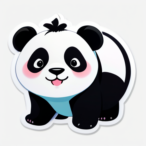 O panda gigante, a sensação da internet 'Hua Hua', é adorável e realista sticker