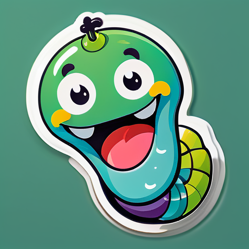 Happy worm sticker