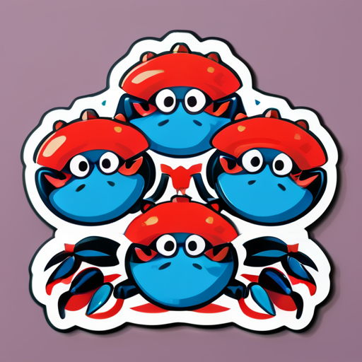 ¡Prepárate para reír a carcajadas! Estos stickers de cangrejo de Kamchatka te harán reír sin parar. ¡Expresa tu alegría con estos comediantes crustáceos! sticker