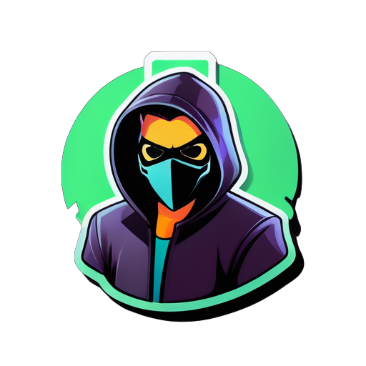 generate a sticker whit a hacker into computer system sticker