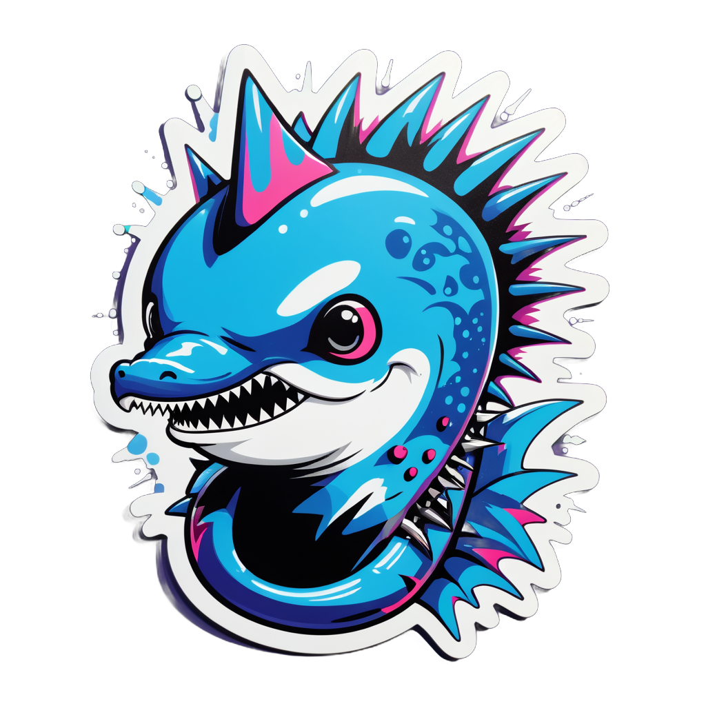 Punk Porpoise with Spiked Collar sticker