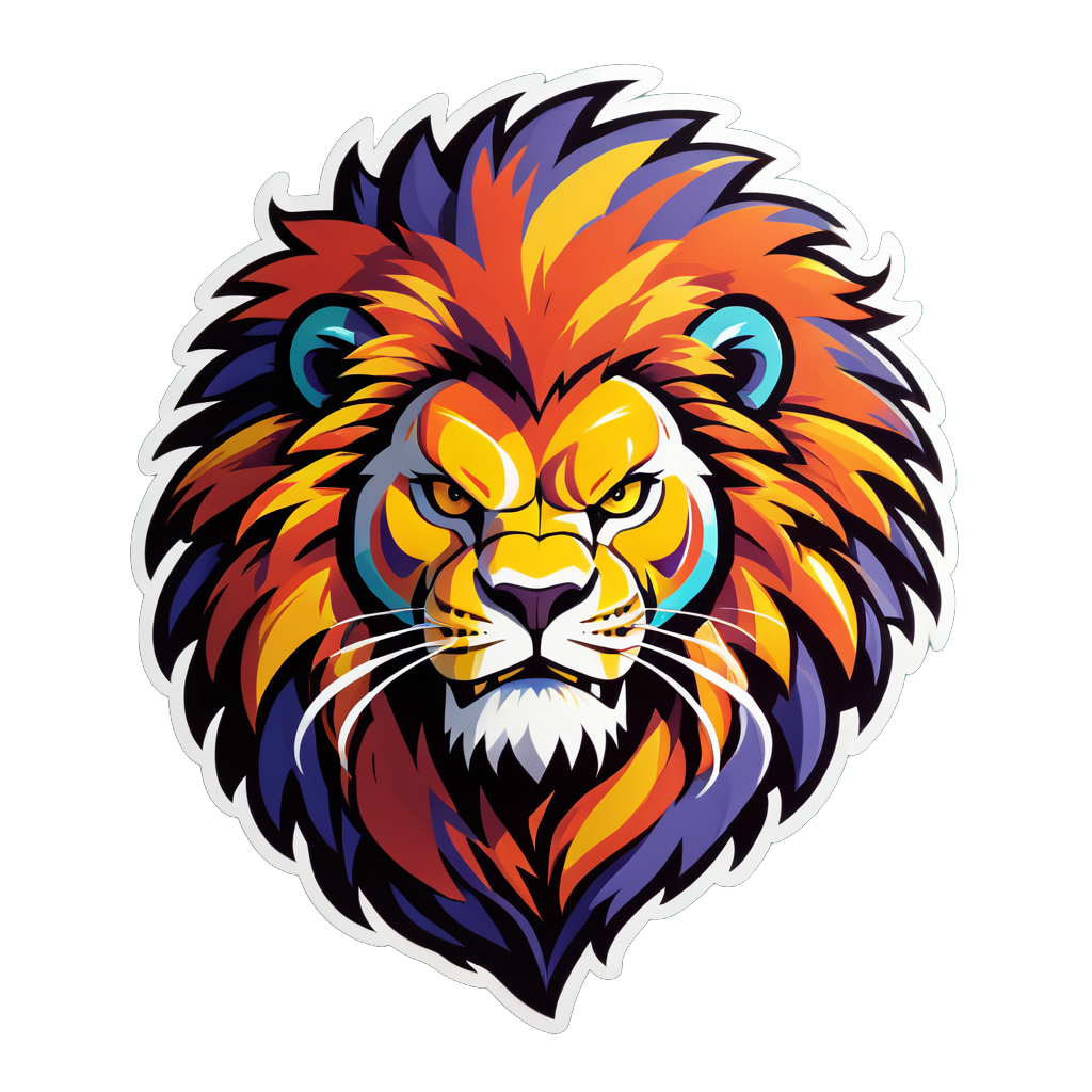 Fierce Lion Warrior sticker