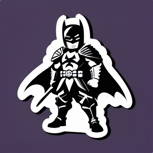 samurai vestido como batman sticker