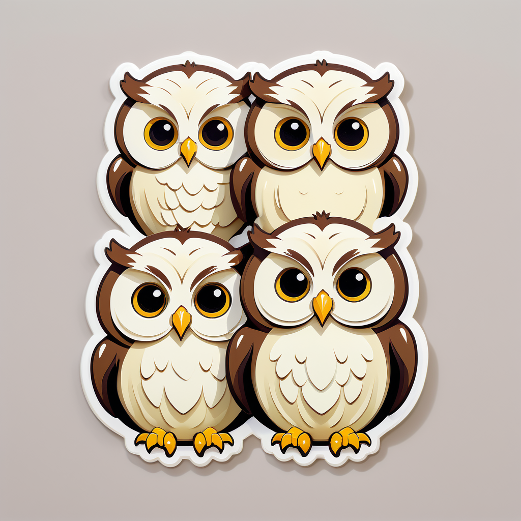 Ample Cream Owls sticker