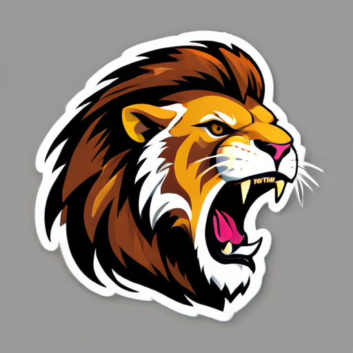 lion rugissant de profil sticker