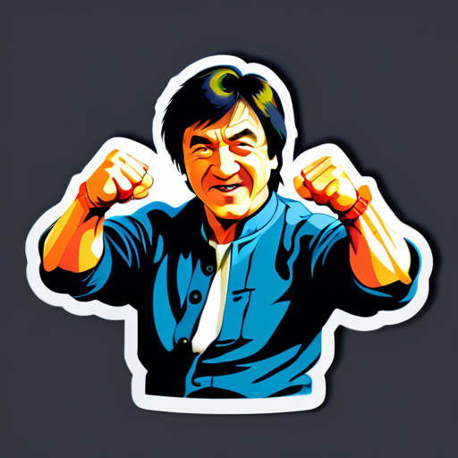 'El superastro de las artes marciales Jackie Chan interpreta a un maestro del borracho Kung Fu' sticker