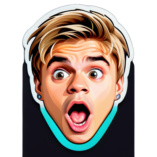 Crea un emoji sorprendido de Justin Bieber sticker