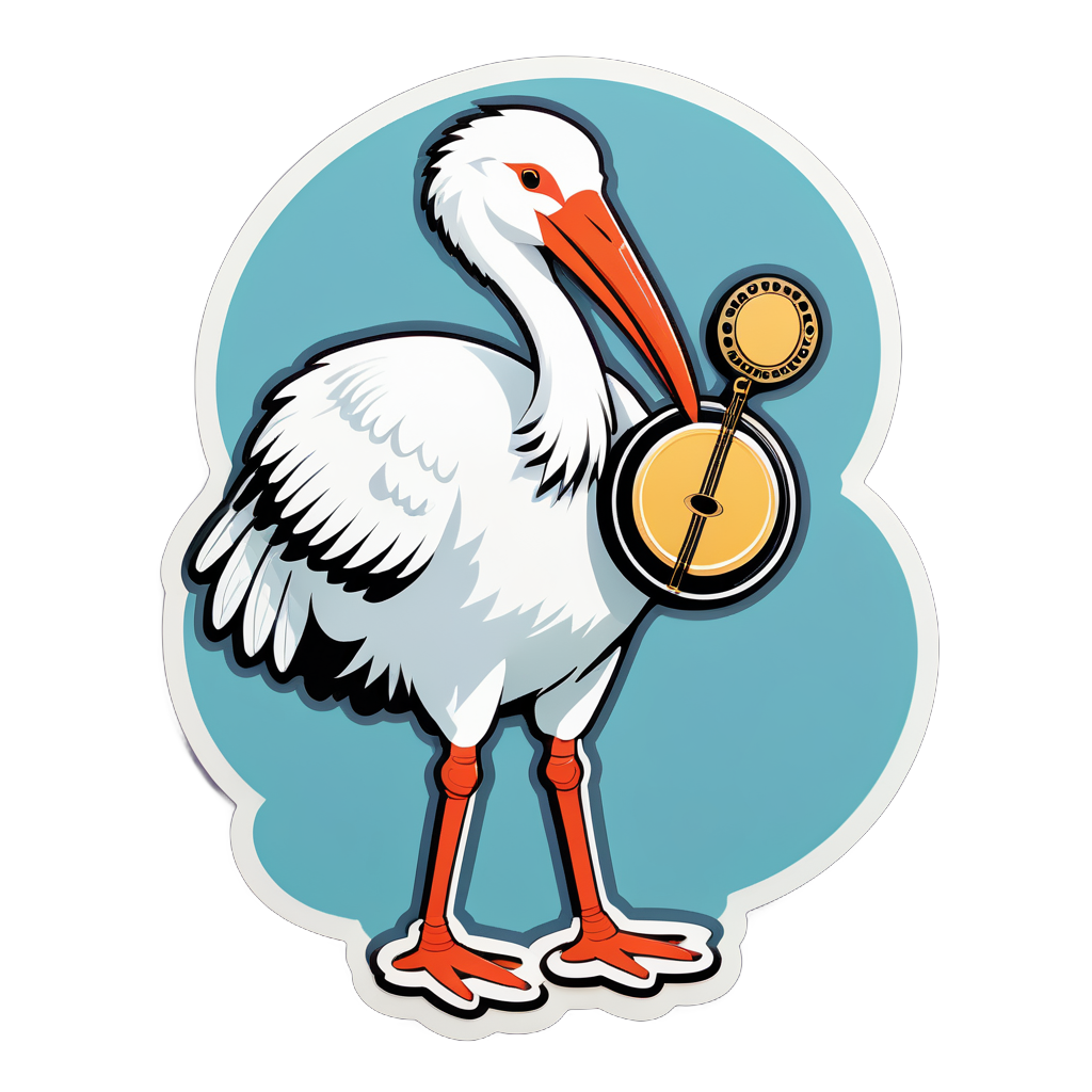 Indie Ibis with Tambourine sticker