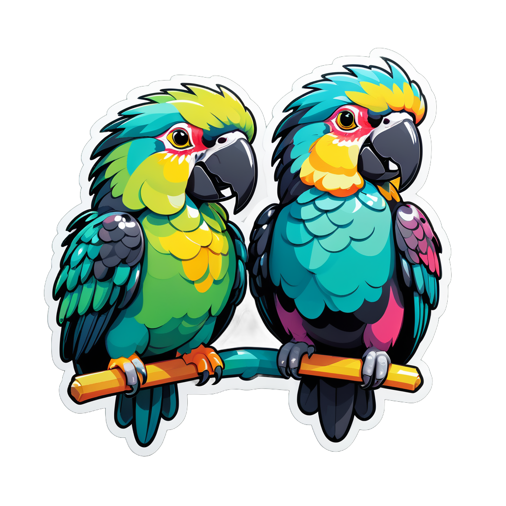 Corpulent Onyx Parrots sticker