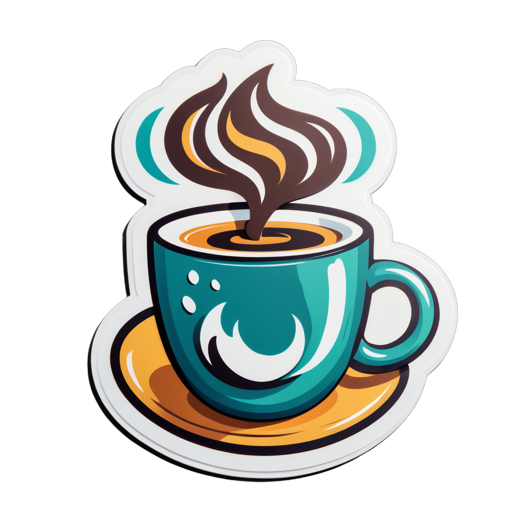 Steaming Coffee Mug sticker