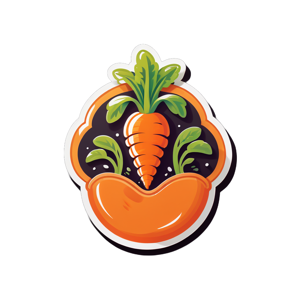 Orange Carrot Growing in the Ground sticker