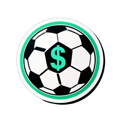 balon de futbol con dolar sticker