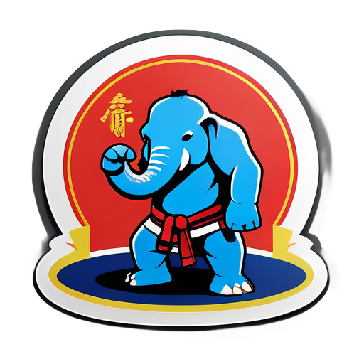 jiu-jitsu elefante  sticker