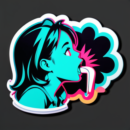 A girl giving blowjob sticker