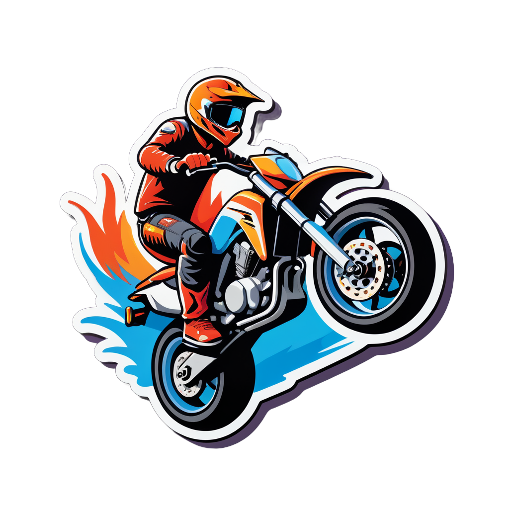 Motorcycle Wheelie sticker