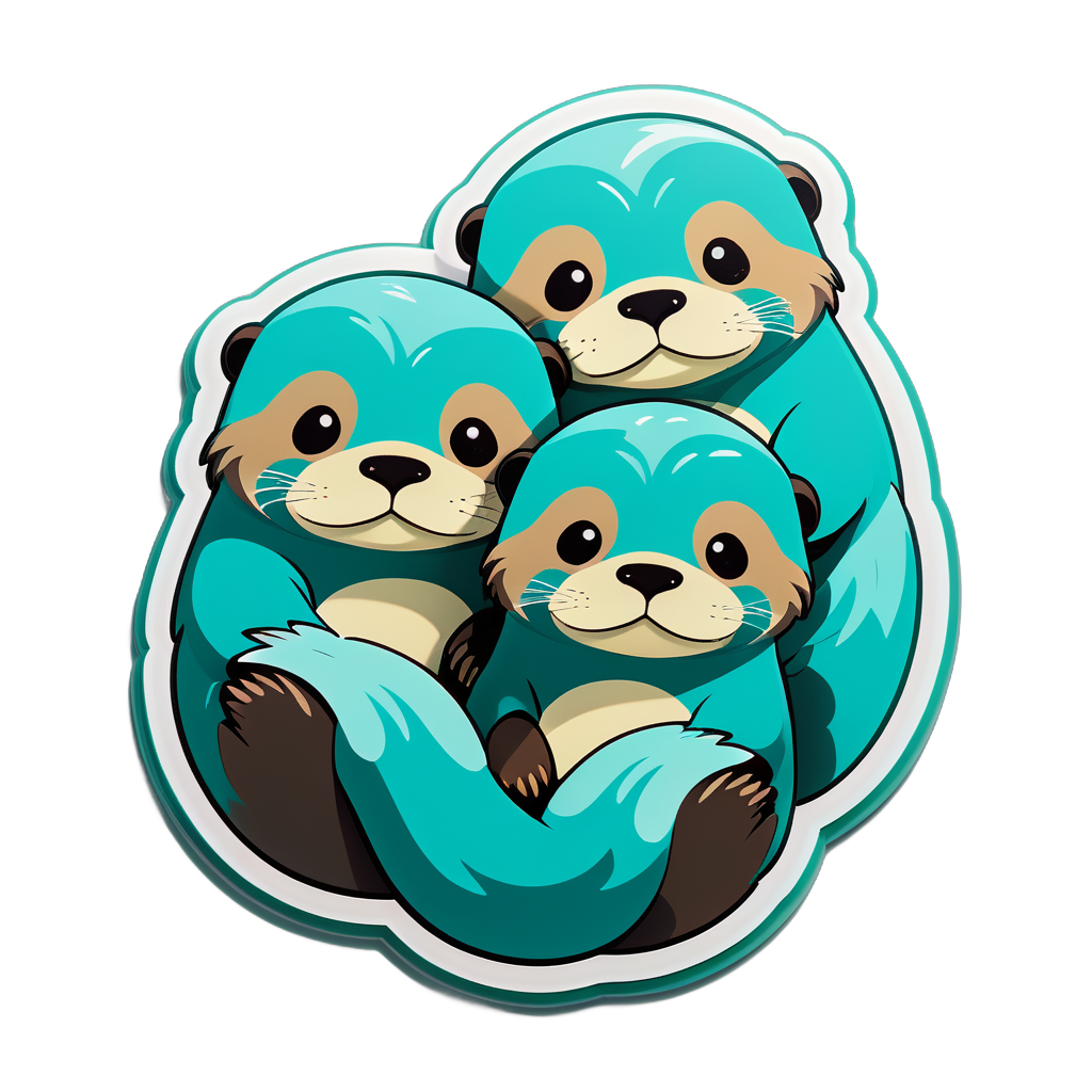 Otters Teal Rộng Lớn sticker