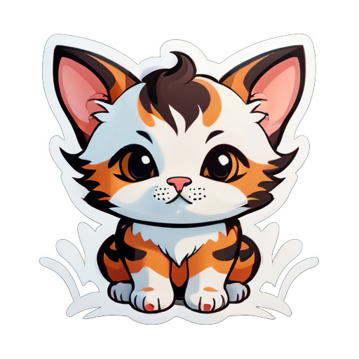 Chaton calme avec des narines de taureau sticker