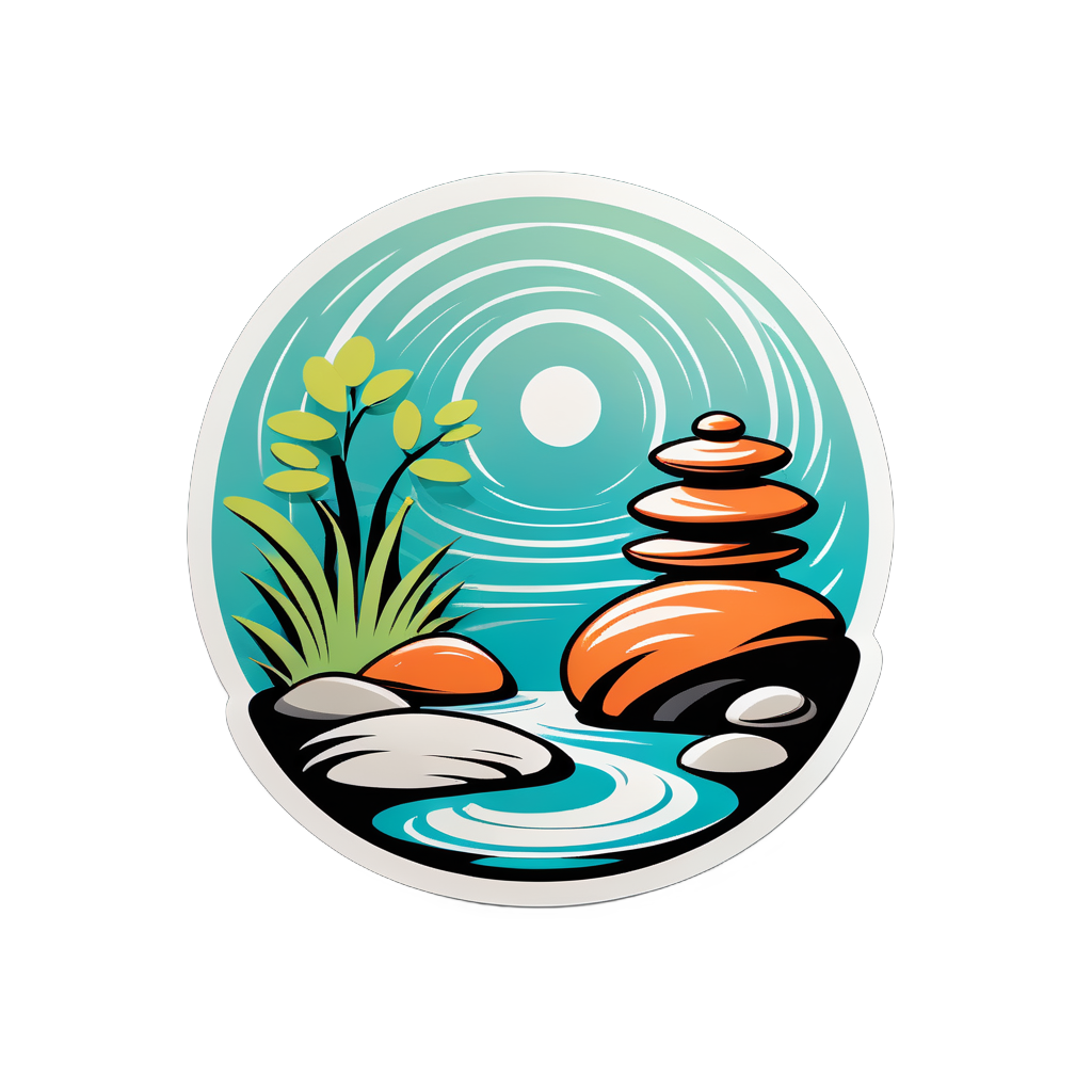 Zen Garden Rocks sticker