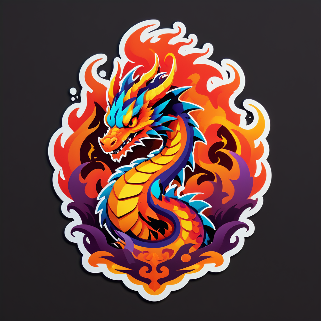 Sorcier de guerre du dragon enflammé sticker