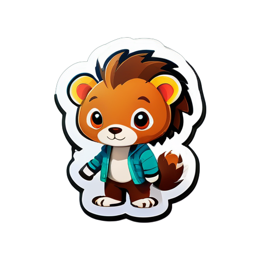 amigo en animal para juego matemático para niños y niñas sticker