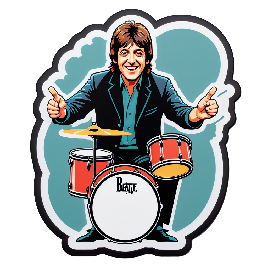 Beat Beatle with Drums sticker