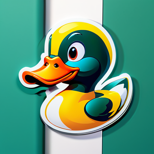 3D pato realista sticker