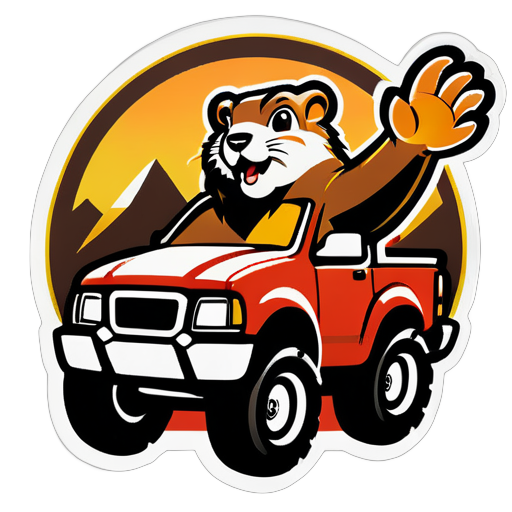 go-lang Gopher in einem Offroad-Truck sticker