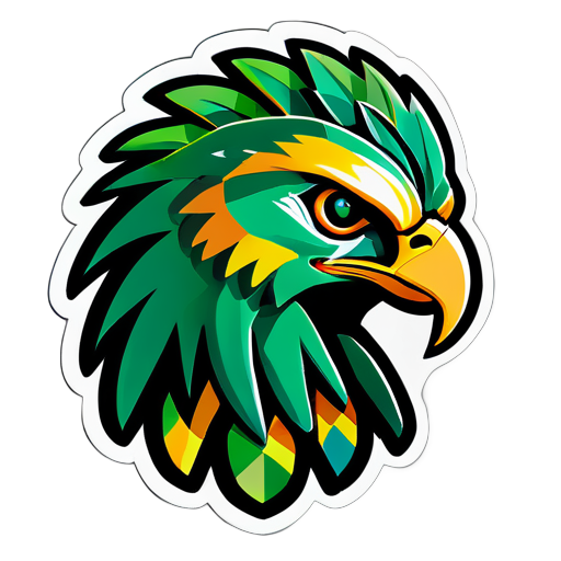 create an gaming logo of a green eagle and African prints sticker