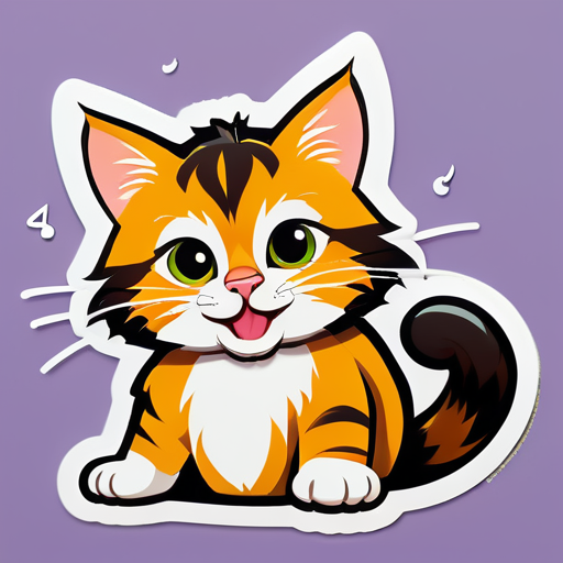 Make cat say hay to toddler with his name is faris azriel Al-khawarizmi sticker