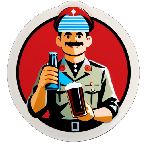 Lt Archie hicox pidiendo 3 cervezas en Bastardos sin Gloria sticker