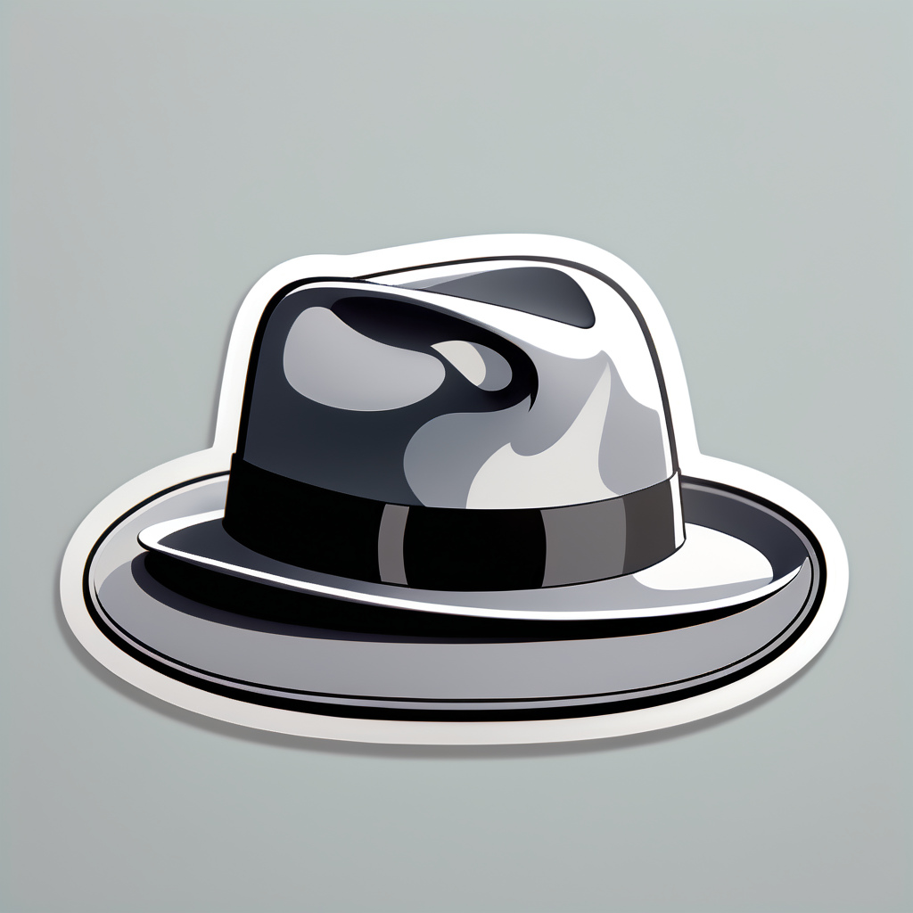 Grey Fedora Resting on a Table sticker