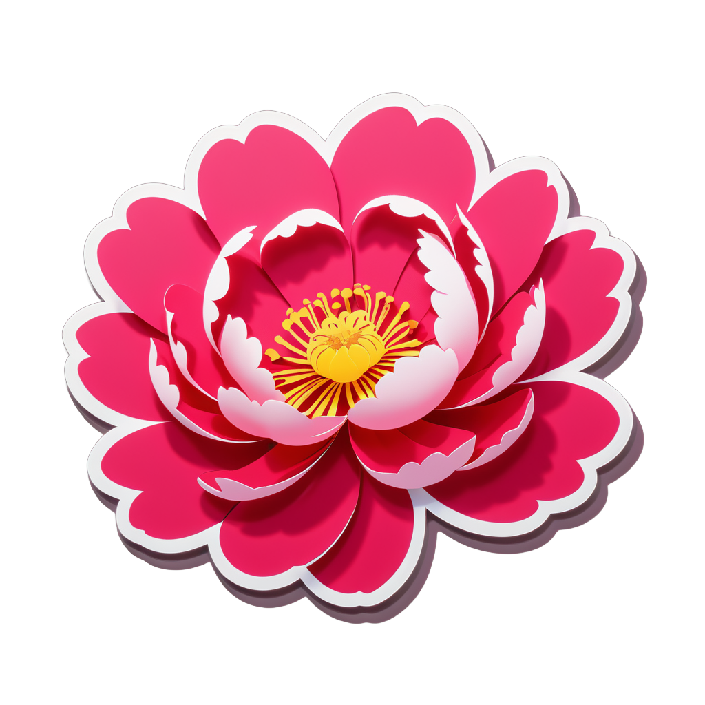 Blooming Peony Petals sticker