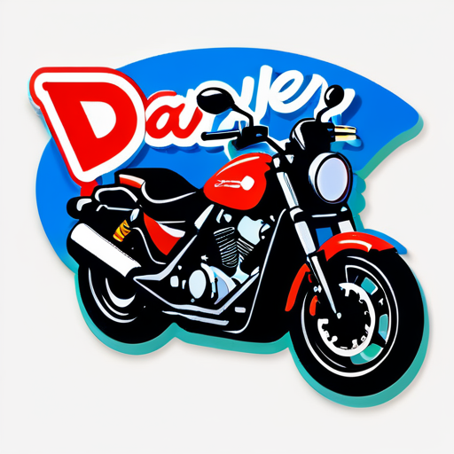 Adesivo escrito danxavier com tematica moto sticker