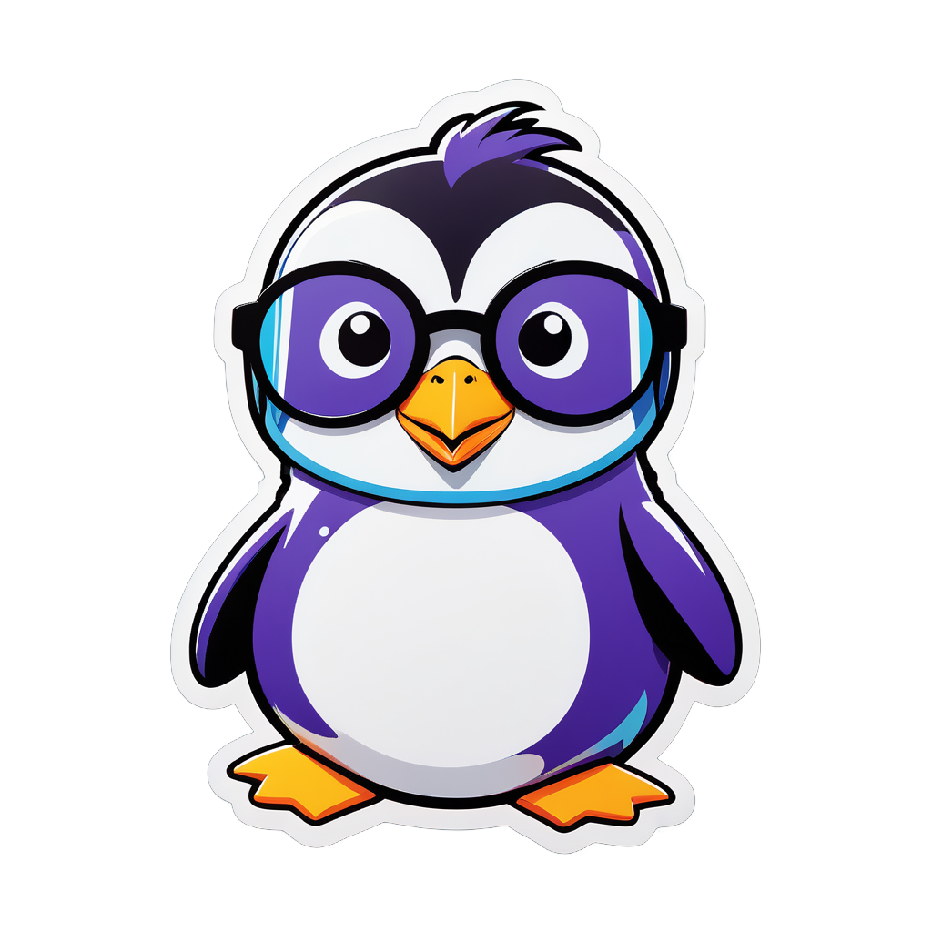 Penguin Pop Star avec des lunettes de soleil sticker