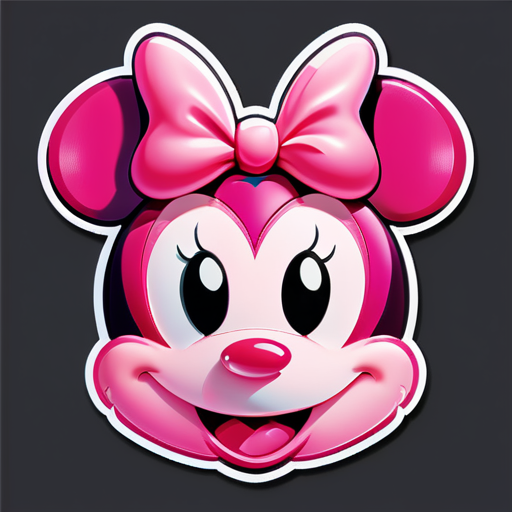 generar pegatinas de la cara de minnie en color rosa con el nombre de Valeria y con el número 2 sticker