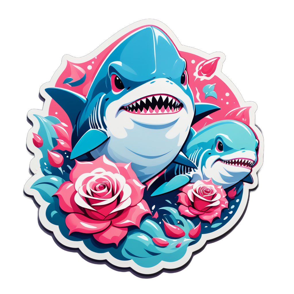 Hefty Rose Sharks sticker