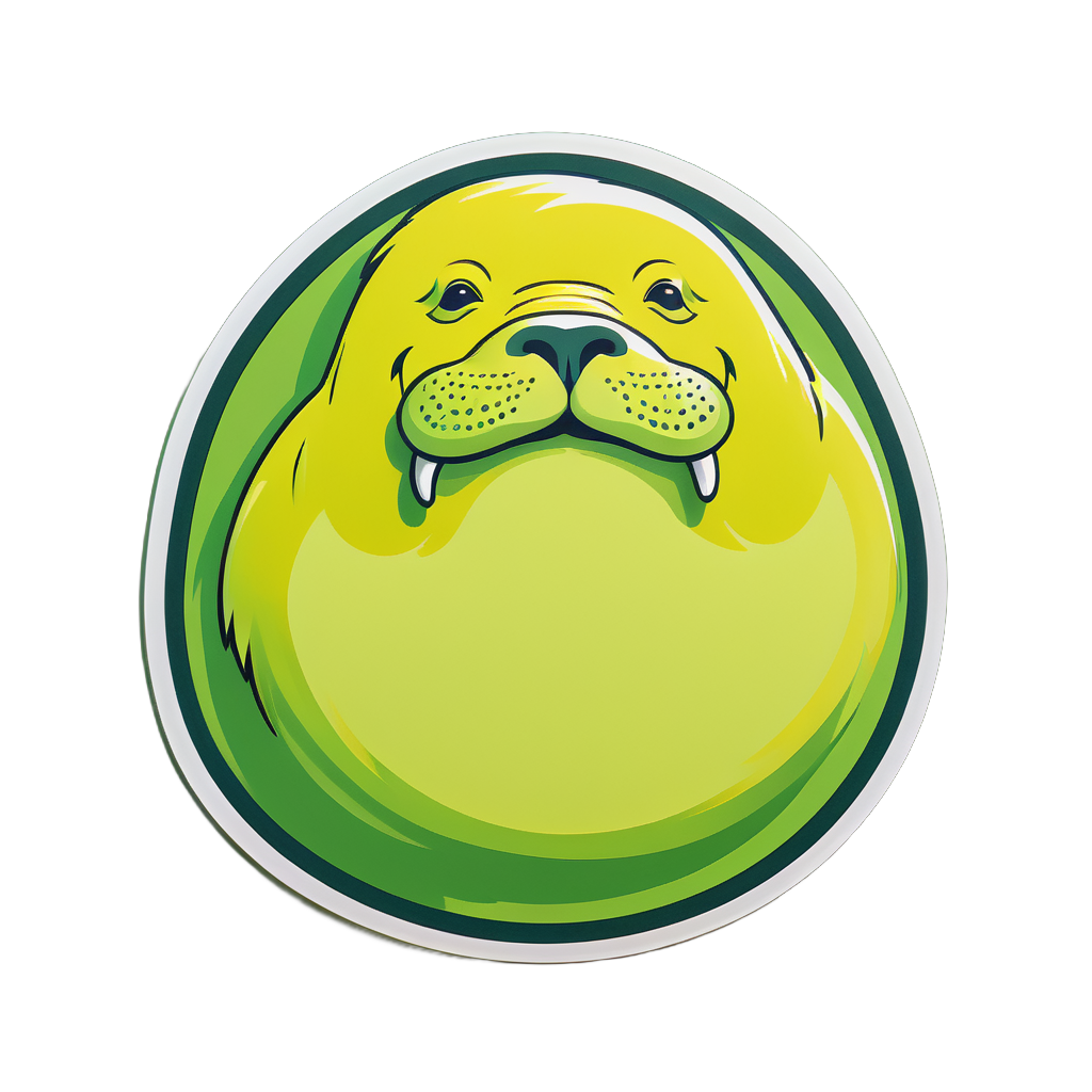 Hefty Chartreuse Walruses sticker